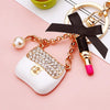 Metal Pearl Small Fragrant Style Key Chain Ring For Women As Bag Pendant