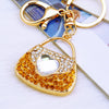 Metal Pearl Small Fragrant Style Key Chain Ring For Women As Bag Pendant