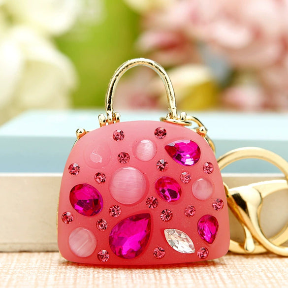 Metal Pearl Small Fragrant Style Key Chain Ring For Women As Bag Pendant