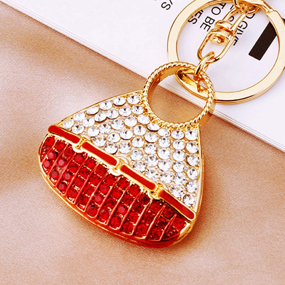 Metal Pearl Small Fragrant Style Key Chain Ring For Women As Bag Pendant
