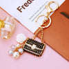Metal Pearl Small Fragrant Style Key Chain Ring For Women As Bag Pendant