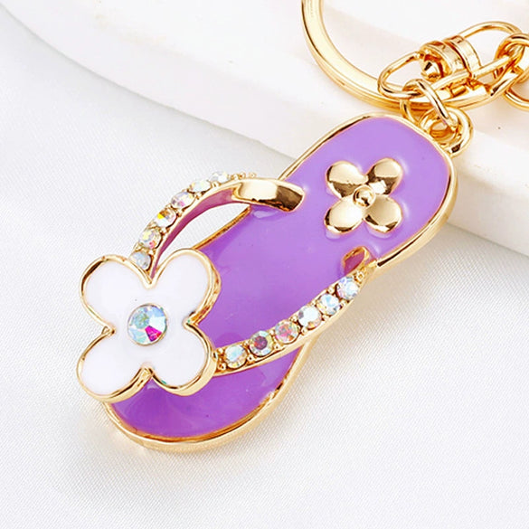 Metal Pearl Small Fragrant Style Key Chain Ring For Women As Bag Pendant