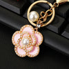 Metal Pearl Small Fragrant Style Key Chain Ring For Women As Bag Pendant