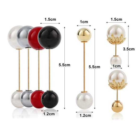 Metal Pearl Zircon Flower Collar Pin Brooch With Electroplating