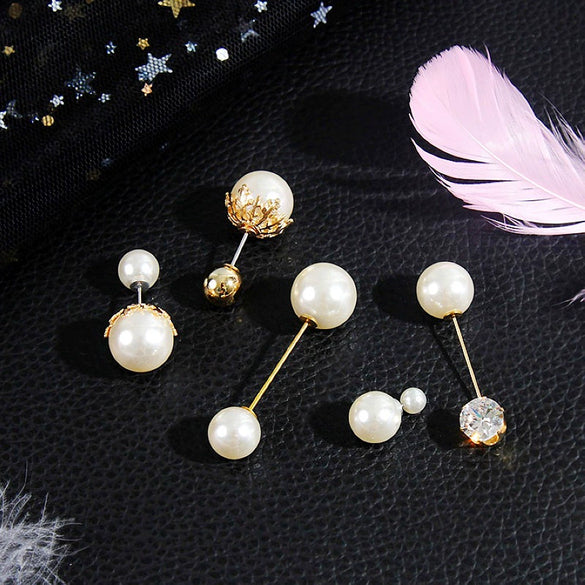 Metal Pearl Zircon Flower Collar Pin Brooch With Electroplating