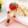 Metal Persimmon Ruyi Creative Keychain With Diamond Encrustment For Women's Bags