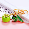 Metal Persimmon Ruyi Creative Keychain With Diamond Encrustment For Women's Bags