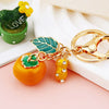 Metal Persimmon Ruyi Creative Keychain With Diamond Encrustment For Women's Bags
