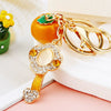 Metal Persimmon Shaped Women's Pastoral Style Car Keychain And Bag Pendant