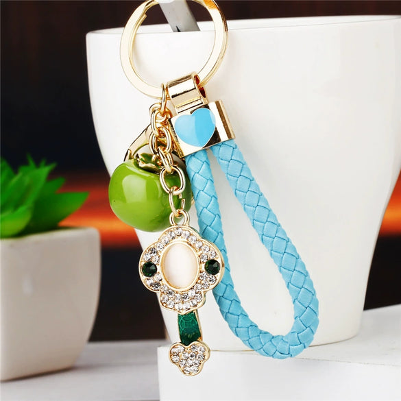 Metal Persimmon Shaped Women's Pastoral Style Car Keychain And Bag Pendant
