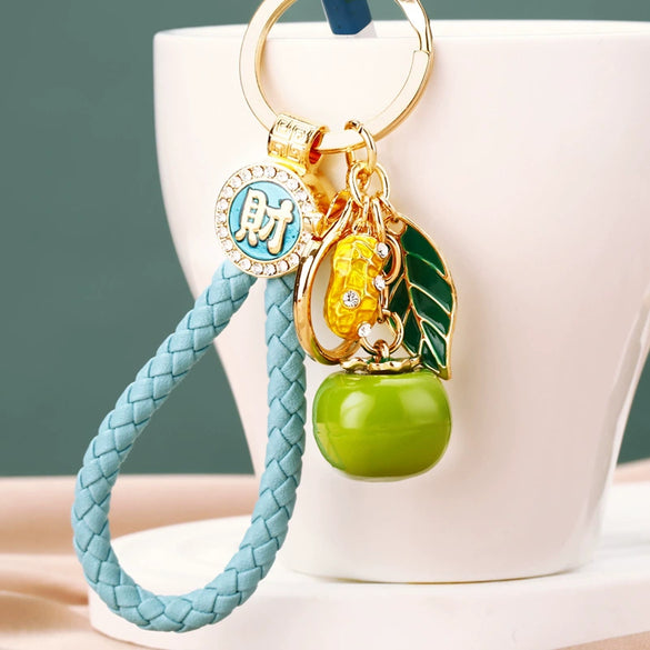 Metal Persimmon Shaped Women's Pastoral Style Car Keychain And Bag Pendant