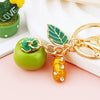 Metal Persimmon Shaped Women's Pastoral Style Car Keychain And Bag Pendant