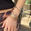 Metal Personality Plants And Flowers Carved Pattern Stacked Bracelet With Electroplating