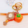 Metal Pineappleshaped Keychain Pendant With Diamond Encrustment For Women