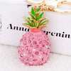 Metal Pineappleshaped Keychain Pendant With Diamond Encrustment For Women