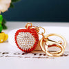 Metal Pineappleshaped Keychain Pendant With Diamond Encrustment For Women