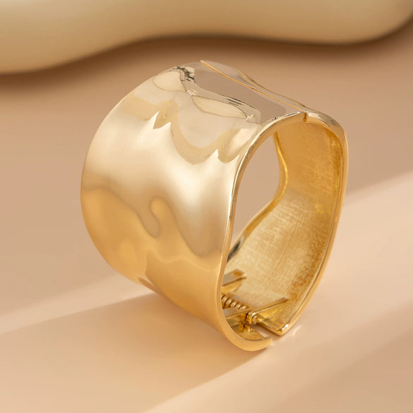 Metal Pleated Electroplated Geometry Bracelet For Women