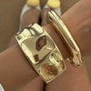 Metal Pleated Electroplated Geometry Bracelet For Women