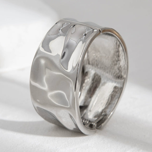 Metal Pleated Electroplated Geometry Bracelet For Women