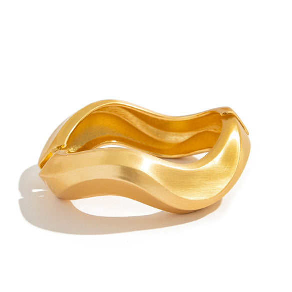Metal Pleated Matte Exaggerated Irregular Ins Style Electroplated Bracelet