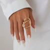 Metal Pleated Matte Exaggerated Irregular Ins Style Electroplated Bracelet