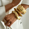 Metal Pleated Matte Exaggerated Irregular Ins Style Electroplated Bracelet