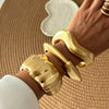 Metal Pleated Matte Exaggerated Irregular Ins Style Electroplated Bracelet