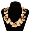 Metal Pleated Petal Geometric Style Women's Electroplated Alloy Necklace