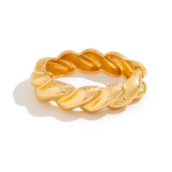 Metal Pleated Punk Geometric Electroplated Bracelet For Women