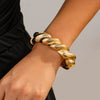 Metal Pleated Punk Geometric Electroplated Bracelet For Women