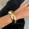 Metal Pleated Punk Geometric Electroplated Bracelet For Women