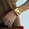 Metal Pleated Punk Geometric Electroplated Bracelet For Women