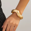 Metal Pleated Punk Geometric Electroplated Bracelet For Women