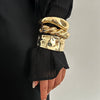 Metal Pleated Punk Geometric Electroplated Bracelet For Women