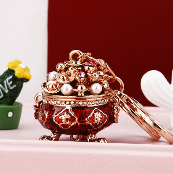 Metal Pony Rhinestone Key Chain For Women As Gift