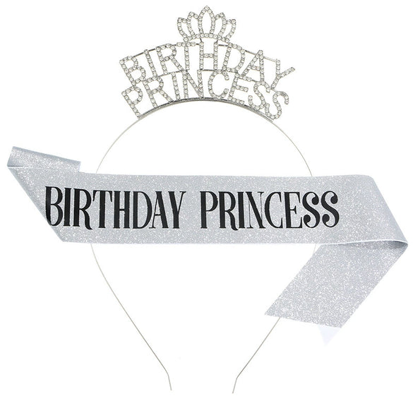 Metal Princess Crown Headband Shoulder Strap Etiquette Belt Hair Accessories Semimanual Semimechanical