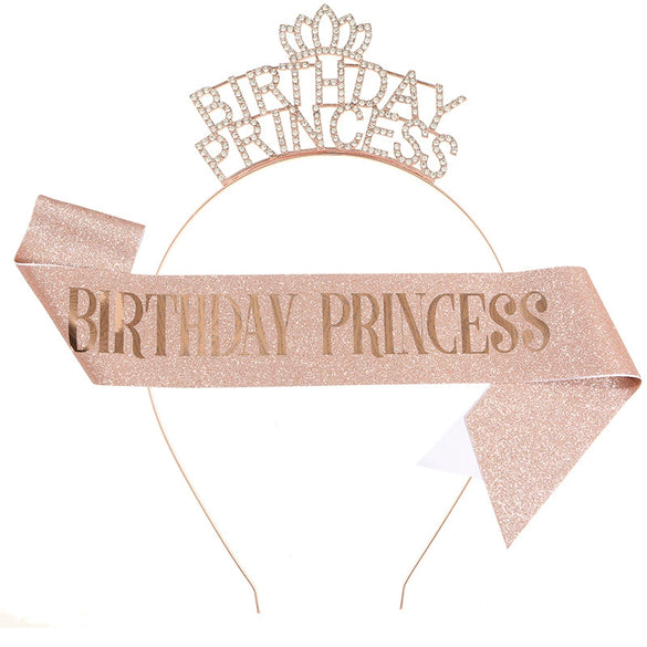 Metal Princess Crown Headband Shoulder Strap Etiquette Belt Hair Accessories Semimanual Semimechanical