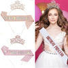 Metal Princess Crown Headband Shoulder Strap Etiquette Belt Hair Accessories Semimanual Semimechanical
