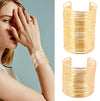 Metal Punk Geometric Cut Out Open Bracelets Made Of Copper Wire With Electroplating For Female