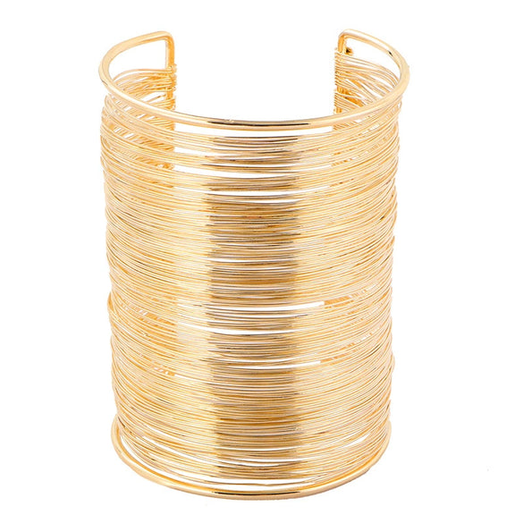Metal Punk Geometric Cut Out Open Bracelets Made Of Copper Wire With Electroplating For Female