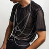 Metal Punk Style Hollow Ring Body Chain For Men