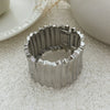 Metal Punk Style Vertical Pattern Spring Bracelet For Women With Electroplating