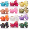 Metal Resin Beads Handmade Jewelry Accessories With Engraved Eternal Flower Totem Pattern Electroplating Process