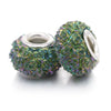 Metal Resin Beads Handmade Jewelry Accessories With Engraved Eternal Flower Totem Pattern Electroplating Process