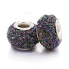 Metal Resin Beads Handmade Jewelry Accessories With Engraved Eternal Flower Totem Pattern Electroplating Process