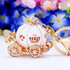 Metal Resin Keychain Diamondencrusted Princess Pumpkin Car Shape Cute Creative Pendant For Women