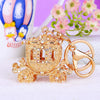 Metal Resin Keychain Diamondencrusted Princess Pumpkin Car Shape Cute Creative Pendant For Women