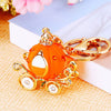 Metal Resin Keychain Diamondencrusted Princess Pumpkin Car Shape Cute Creative Pendant For Women