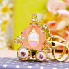 Metal Resin Keychain Diamondencrusted Princess Pumpkin Car Shape Cute Creative Pendant For Women