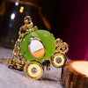 Metal Resin Keychain Diamondencrusted Princess Pumpkin Car Shape Cute Creative Pendant For Women